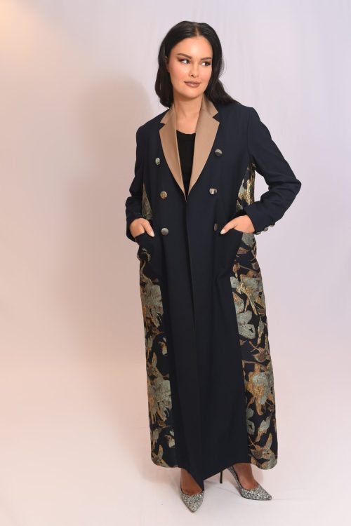 عباية بليزر أنيقة بتفاصيل جاكار فاخرة FA 516