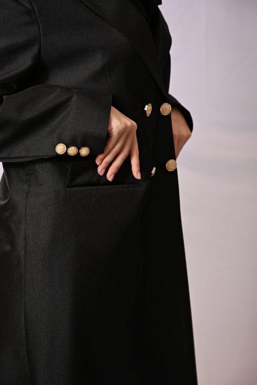 عباية الريتشي السوداء بتصميم البليزر الفاخر FA 606