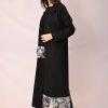 عباية الكريب الأسود بتداخل الجاكار FA 609